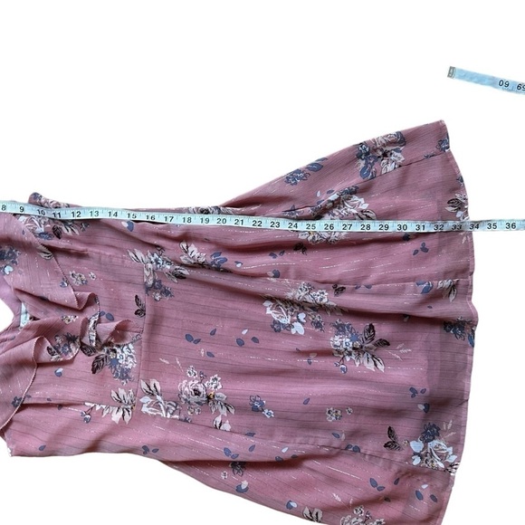 Gentle Fawn Women's Pink Floral Mini Dress with Ruffled Neckline - Picture 11 of 11